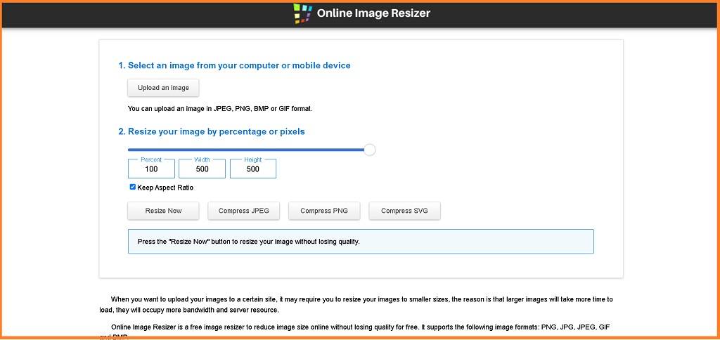 online image resizer