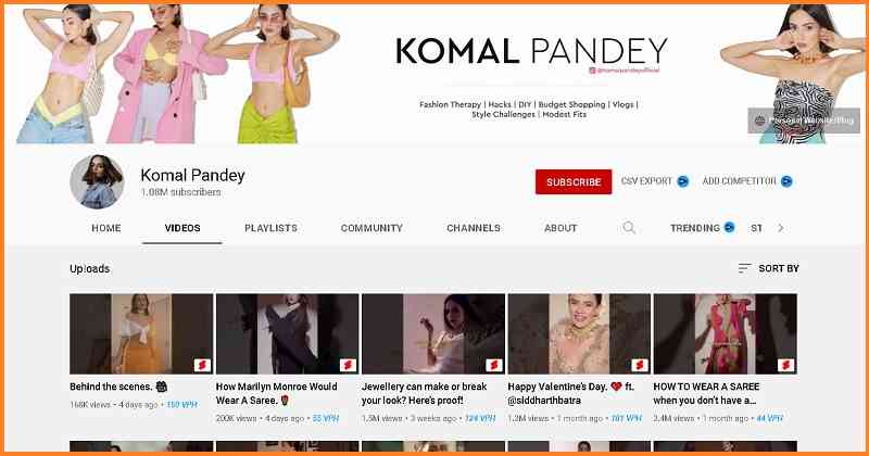 komal pandey best female fashion youtuber